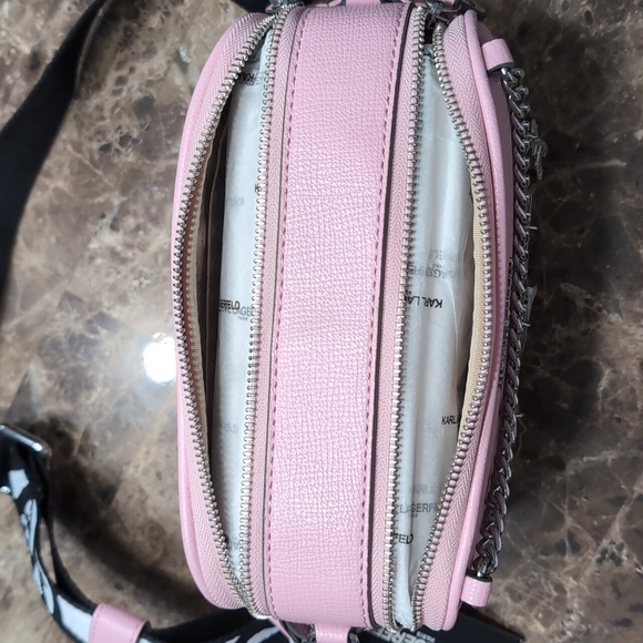 Karl Lagerfeld Pink Crossbody Bag with Silver Accents - Picture 6 of 8